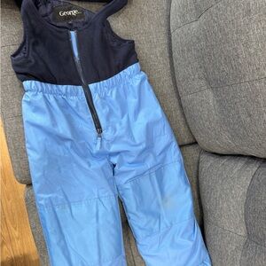 George Kids Navy and Light Blue Overalls